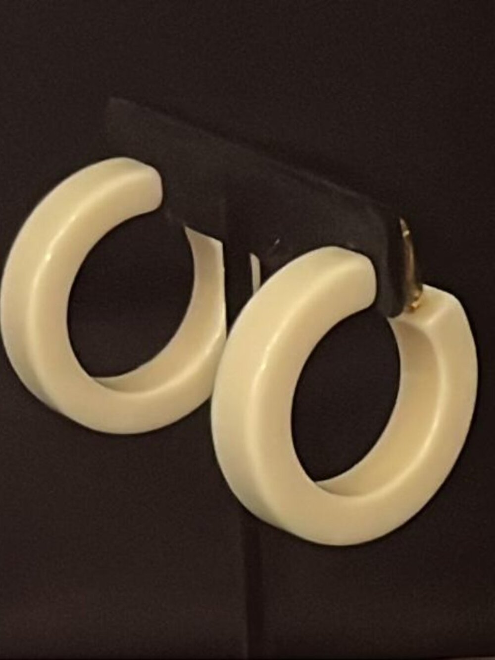 Acrylic Cream Hoop Clip-On Earrings